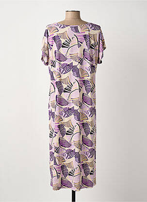 Rochie midi mâneci scurte mâneci scurte violet SIGNATURE femeie