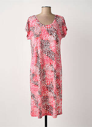 Rochie midi mâneci scurte mâneci scurte roz SIGNATURE femme