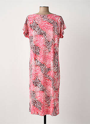 Rochie midi mâneci scurte mâneci scurte roz SIGNATURE femeie