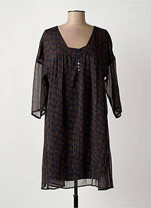 Rochie scurtă croială fluidă mâneci 3/4 albastru LES P'TITES BOMBES femeie