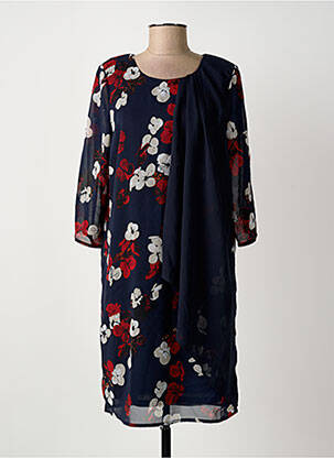 Rochie scurtă mâneci 3/4 mâneci 3/4 albastru SIGNATURE femeie