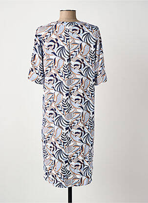 Rochie midi imprimeu floral mâneci scurte albastru OLSEN femeie