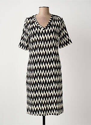Rochie midi imprimeu fantezie mâneci scurte negru GARCIA femeie
