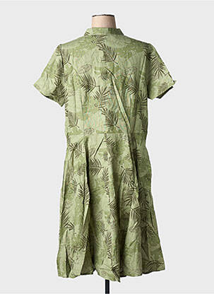 Rochie midi țesătură crep mâneci scurte verde SHEEGO femeie