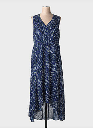 Rochie lungă țesătură crep fără mâneci albastru SHEEGO femeie