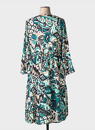 Rochie midi imprimeu fantezie mâneci lungi verde VIA APPIA DUE femeie