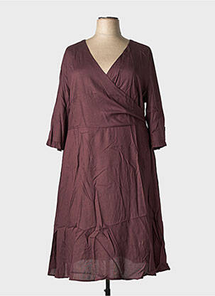Rochie midi mâneci 3/4 mâneci 3/4 roșu SHEEGO femeie
