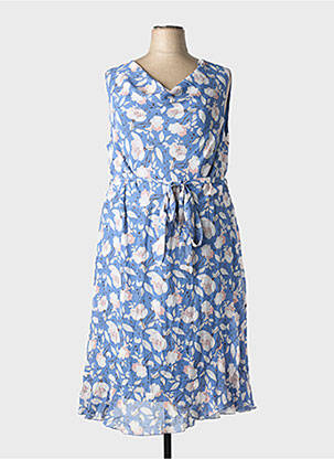 Rochie midi imprimeu floral fără mâneci albastru SHEEGO femme