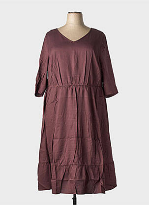 Rochie midi mâneci 3/4 mâneci 3/4 roșu SHEEGO femeie