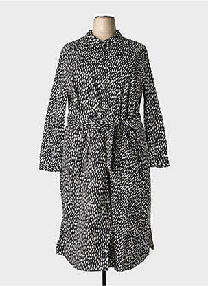 Rochie midi imprimeu fantezie mâneci lungi negru SHEEGO femeie