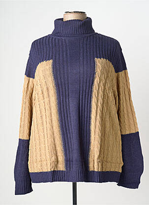 Pulover cu guler înalt albastru SHEEGO femeie