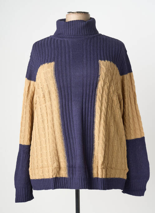 Pulover cu guler înalt albastru SHEEGO femeie