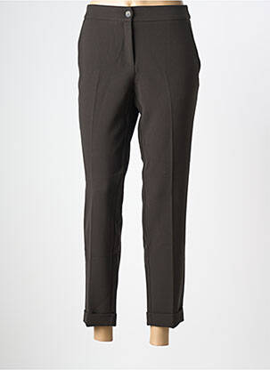 Pantalon 7/8 talie cu cleme mărime normală maro PAZ TORRAS femeie