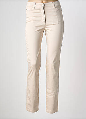 Pantalon slim țesătură poplin mărime normală bej OLSEN femeie