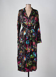 Rochie midi imprimeu floral mâneci lungi negru COSTER COPENHAGEN femeie