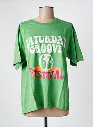 Tricou croială dreaptă mâneci scurte verde BREWSTER femeie