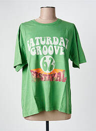 Tricou croială dreaptă mâneci scurte verde BREWSTER femeie