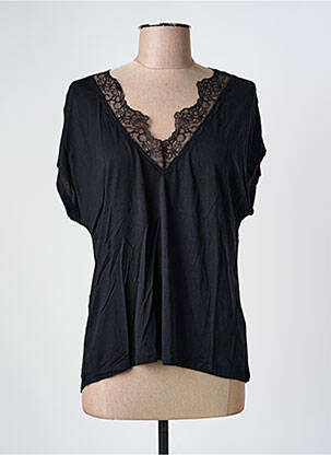 Top elasticitate mâneci scurte negru MAJESTIC FILATURES femeie