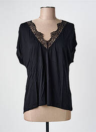 Top țesătură jersey mâneci scurte negru MAJESTIC FILATURES femme