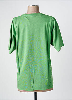 Tricou serigrafie flockată mâneci scurte verde BREWSTER femeie