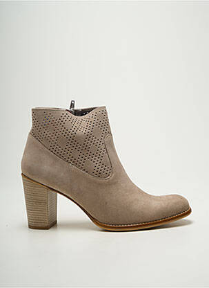 Botine/ghete nubuc toc de 7 la 9 cm bej DORKING femeie