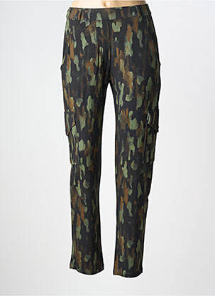 Pantalon cargo subțire mărime normală verde MAJESTIC FILATURES femeie