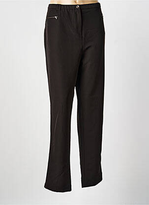 Pantalon drept țesătură poplin mărime normală negru IMPULSION femeie