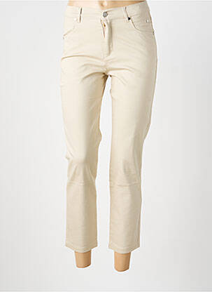 Pantalon 7/8 talie înaltă talie înaltă bej MARBLE femeie