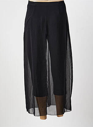 Pantalon 7/8 talie înaltă talie înaltă negru IMPULSION femeie