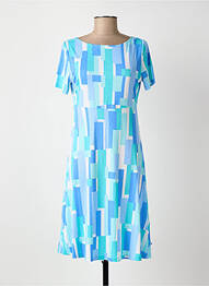 Rochie midi țesătură crep mâneci scurte albastru MARBLE femme
