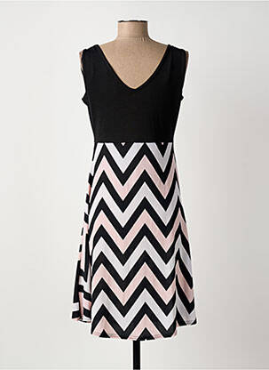 Rochie midi țesătură crep fără mâneci negru MARBLE femeie