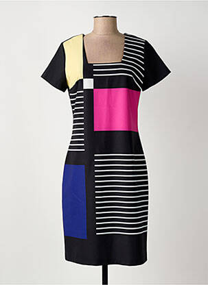 Rochie midi mâneci scurte mâneci scurte negru IMPULSION femeie