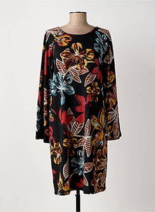 Rochie midi imprimeu floral mâneci lungi negru PALME femeie