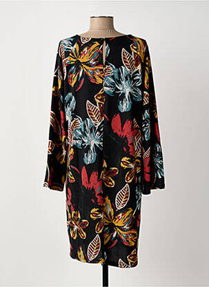 Rochie midi imprimeu floral mâneci lungi negru PALME femeie