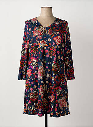 Rochie midi imprimeu floral mâneci lungi albastru NAYAT femeie