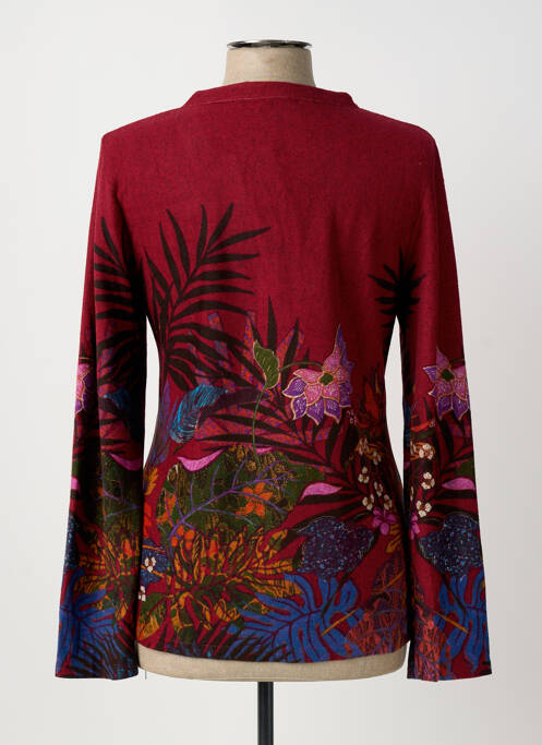 Tricou imprimeu fantezie mâneci lungi roșu PALME femme