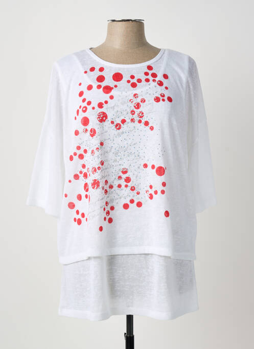 Tunică mâneci lungi alb MARBLE femeie