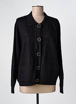 Vestă cu mâneci lungi strânsă pe partea de jos negru MARBLE femme