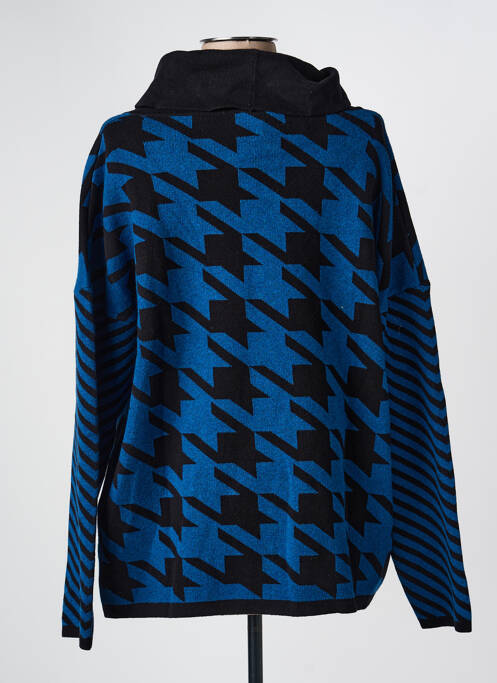 Pulover cu guler înalt albastru MARBLE femeie