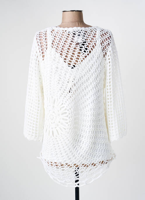 Pulover tunică alb MARBLE femeie