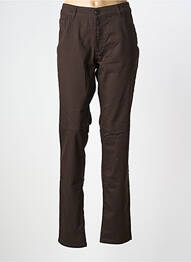 Pantalon slim țesătură poplin mărime normală maro PARA MI femme