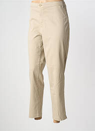 Pantalon 7/8 talie cu cleme mărime normală bej WALTRON femme