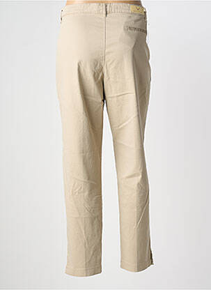 Pantalon 7/8 talie cu cleme mărime normală bej WALTRON femeie