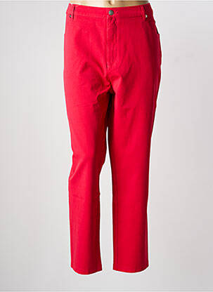 Pantalon slim buzunare roșu MARBLE femeie
