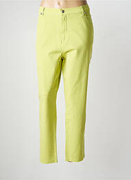 Pantalon 7/8 închidere cu fermoar sub clapetă cu nasturi verde MARBLE femme