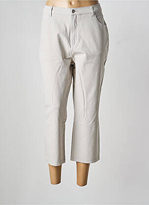 Pantalon 7/8 închidere cu fermoar sub clapetă cu nasturi gri MARBLE femme