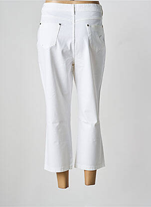 Pantalon 7/8 închidere cu fermoar sub clapetă cu nasturi alb MARBLE femeie