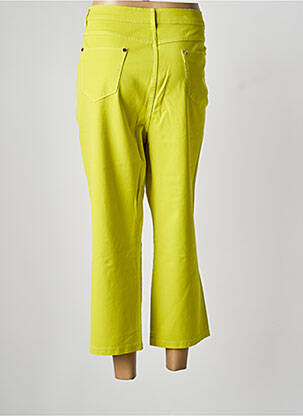 Pantalon 7/8 închidere cu fermoar sub clapetă cu nasturi verde MARBLE femeie