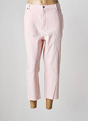 Pantalon 7/8 închidere cu fermoar sub clapetă cu nasturi roz MARBLE femeie