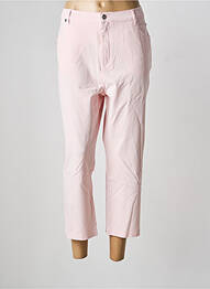 Pantalon 7/8 închidere cu fermoar sub clapetă cu nasturi roz MARBLE femme